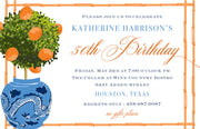 Orange Topiary Invitation