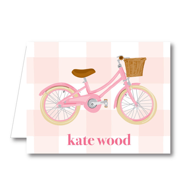 Pink Bike Folded Notecard