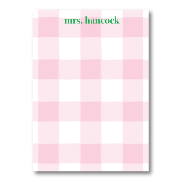 Pink Check Notepad
