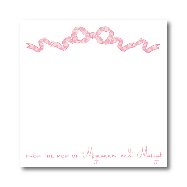 Pink Chintz Bow Notepad