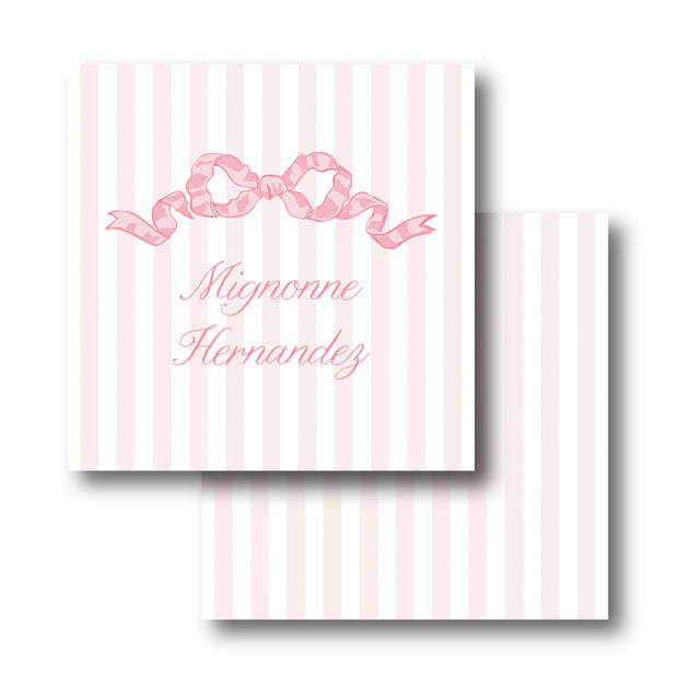 Pink Chintz Bow Calling Card