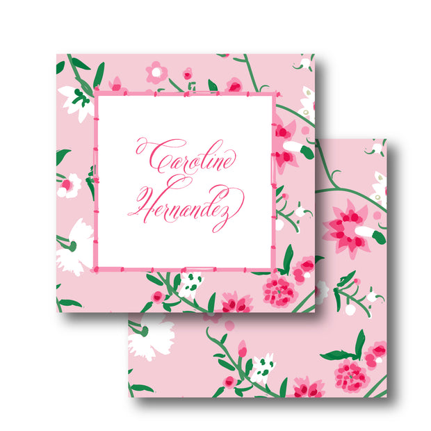Pink Chintz Garden Calling Card