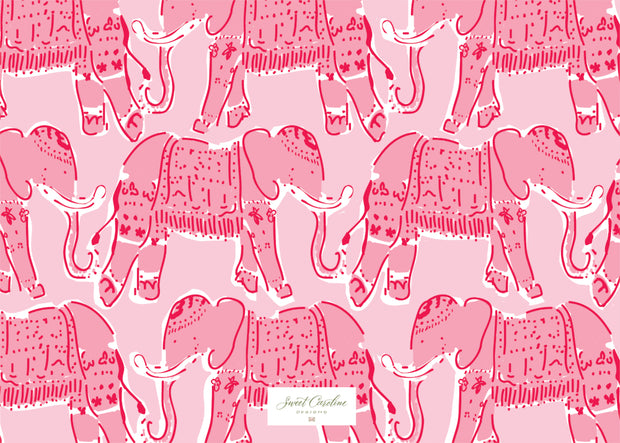 Pink Elephant Fill in the Blank Stationery