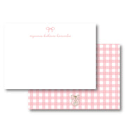 Pink Check Bow Stationery