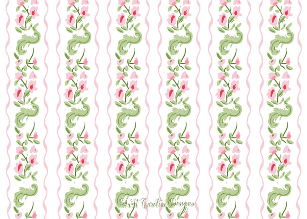 Pink/Green Garden Stationery