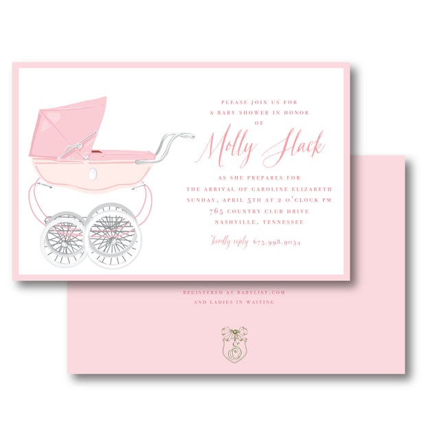 Pink Pram Invitation