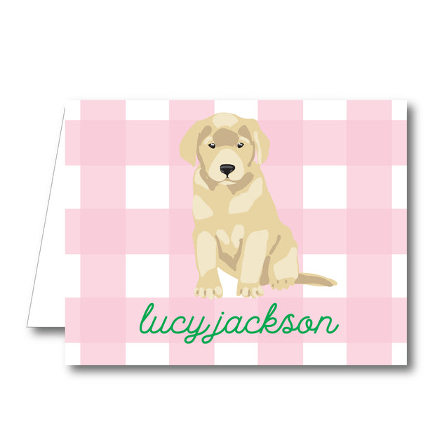 Pink Puppy Folded Notecard