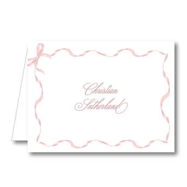 Pink Ribbon Folded Notecard