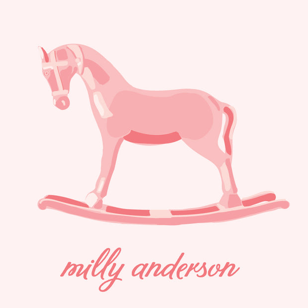 Pink Rocking Horse Calling Card
