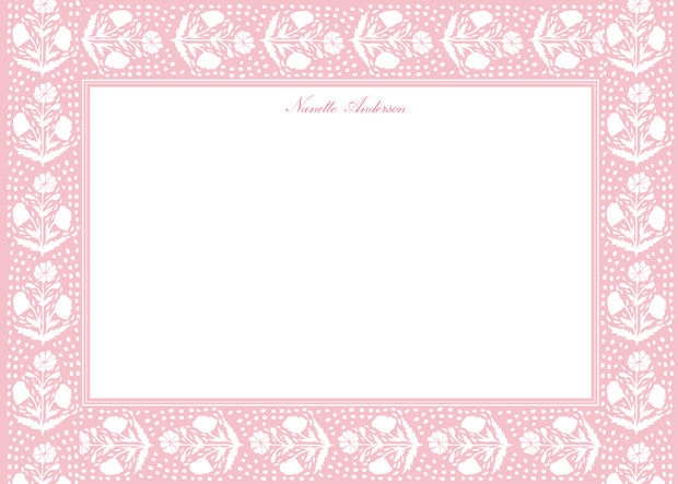 Pink Scallop Flower Stationery