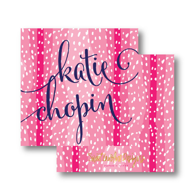 Pink Spotty Calling Card – Sweet Caroline Designs