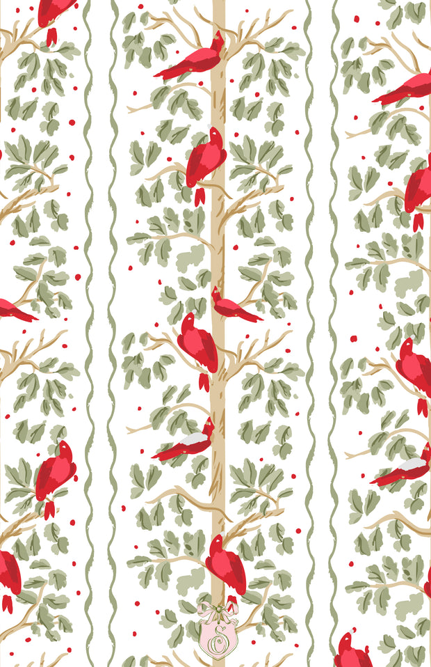 Red Birds - Portrait Christmas Card