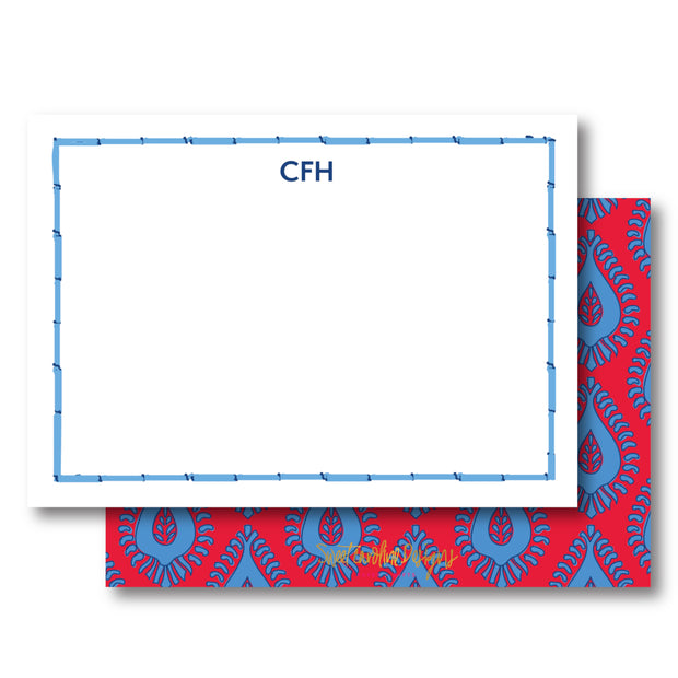 Red Blue Paisley Stationery