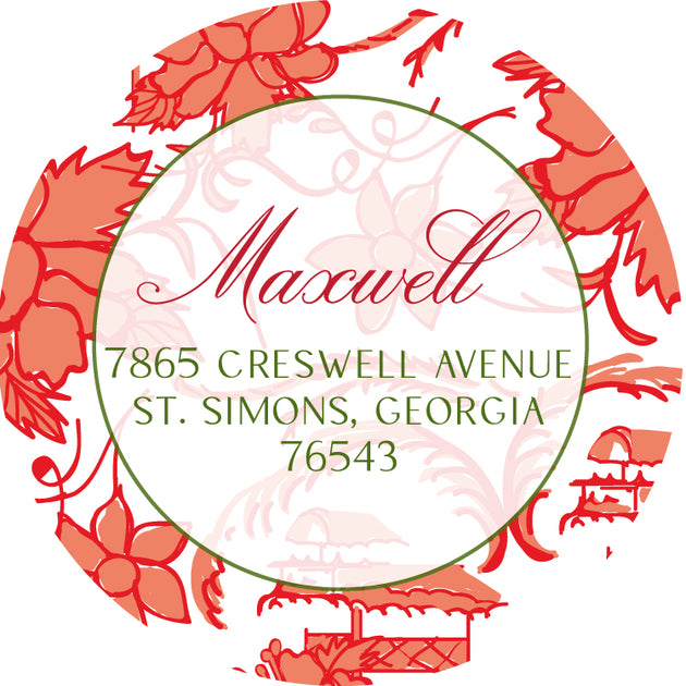 Red Return Sticker Red Floral Return Sticker – Sweet Caroline Designs
