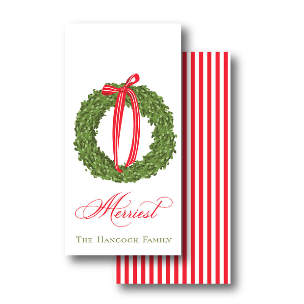 Red Stripe Garland Gift Tag