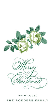 Rose Chintz Green Gift Tag
