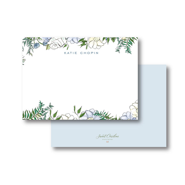 Spring Floral - Blue Stationery