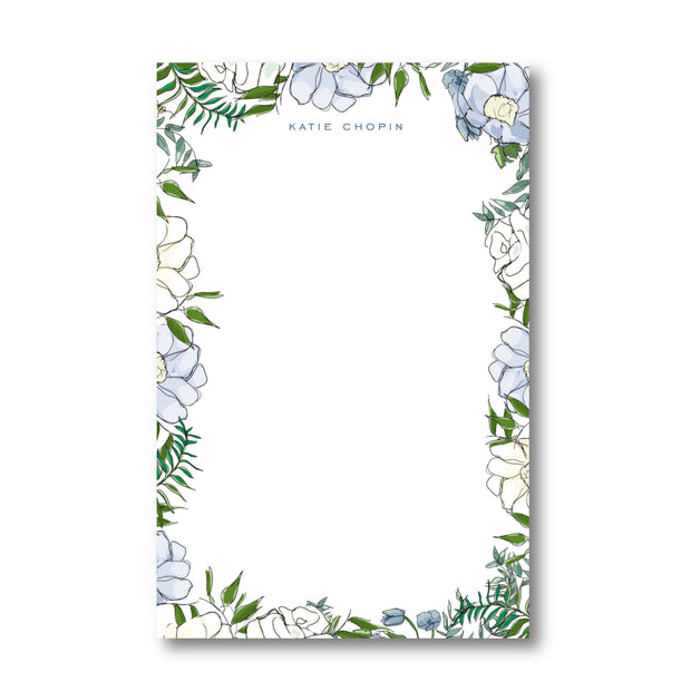Spring Floral - Blue Notepad
