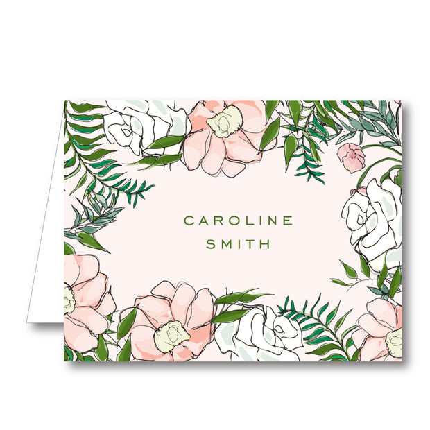 Spring Floral - Pink Folded Notecard