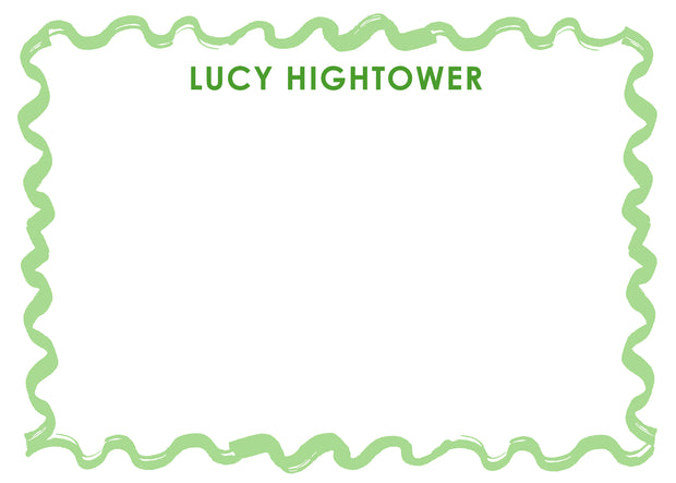 Squiggle Green Stationery