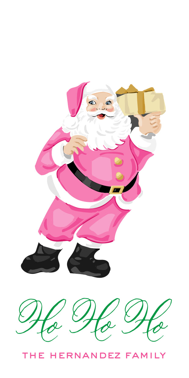 Vintage Pink Santa Gift Tag