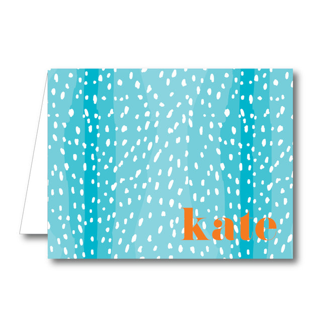 Aqua Spotty Folded Notecard