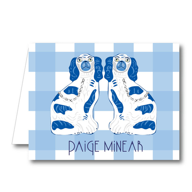 Blue Foo Dog Folded Notecard