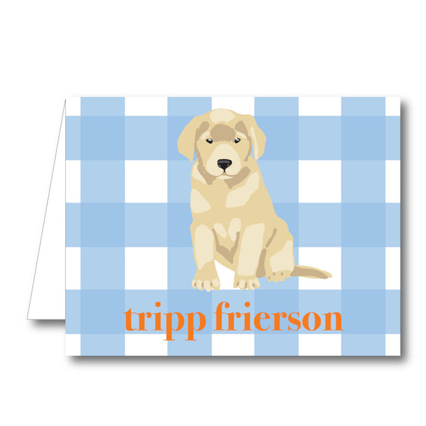 Blue Puppy Folded Notecard