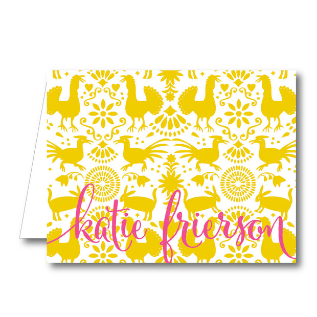 Mustard Otomi Folded Notecard