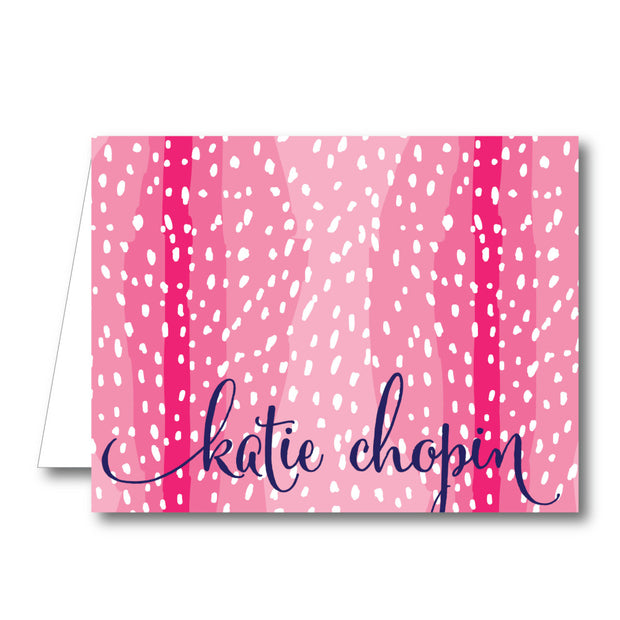 Pink Spotty Folded Notecard